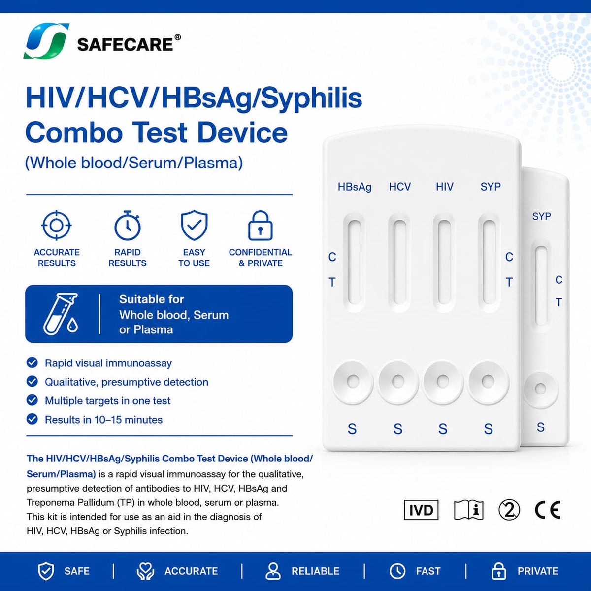 4 Panel STD Screening Test Cassette
